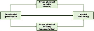 Green physical activity for leisure connects perceived residential greenspace and mental well-being